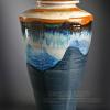 Ceramic glazed urn studio product shot for ceramicist Joni Pevarnik