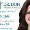 Advertisement for Dr. Don Orthodontics with smiling young woman on the right side