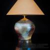 Ceramic glazed lamp studio product shot on black Plexiglas for ceramicist Joni Pevarnik