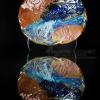 Ceramic glazed plate studio product shot on black Plexiglas for ceramicist Joni Pevarnik
