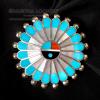Product shot of Native American silver and turquoise pin