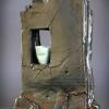 Ceramic glazed rectangular art piece studio product shot for ceramicist Joni Pevarnik