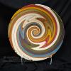 Modern Native American basket displayed on black background
